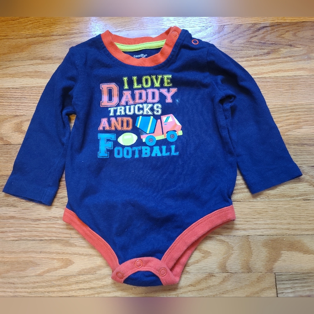 15 for $10 - George 6-12m "I Love Daddy, Trucks and Football" Onesie